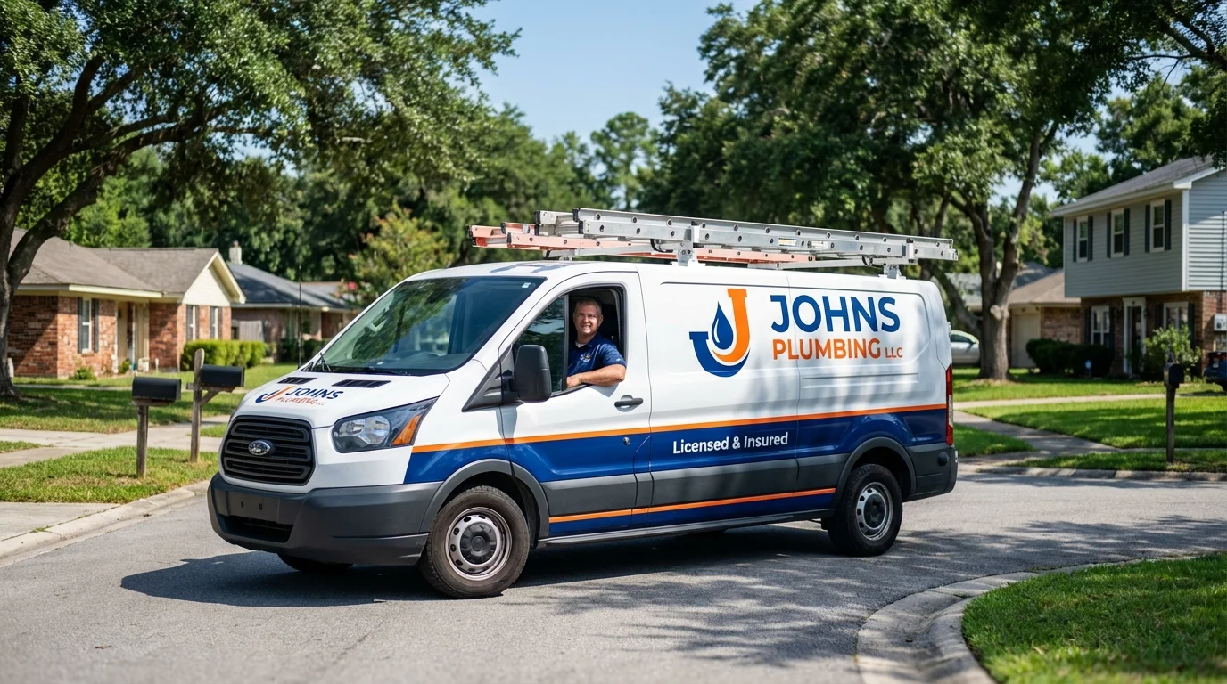 Johns Plumbing LLC service van in Steeleville, IL